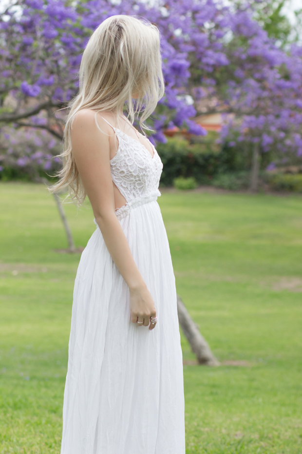 White Bohemian Maxi Dress | Styledbyblondie.com