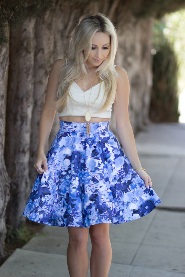 Floral Midi Skirt | Styledbyblondie.com