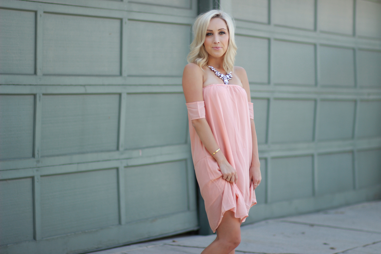 Peach Dress | StyledByBlondie.com