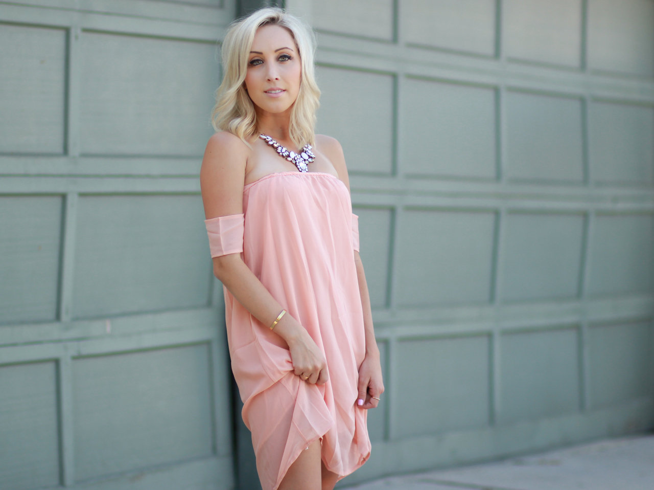 Peach Dress | StyledByBlondie.com