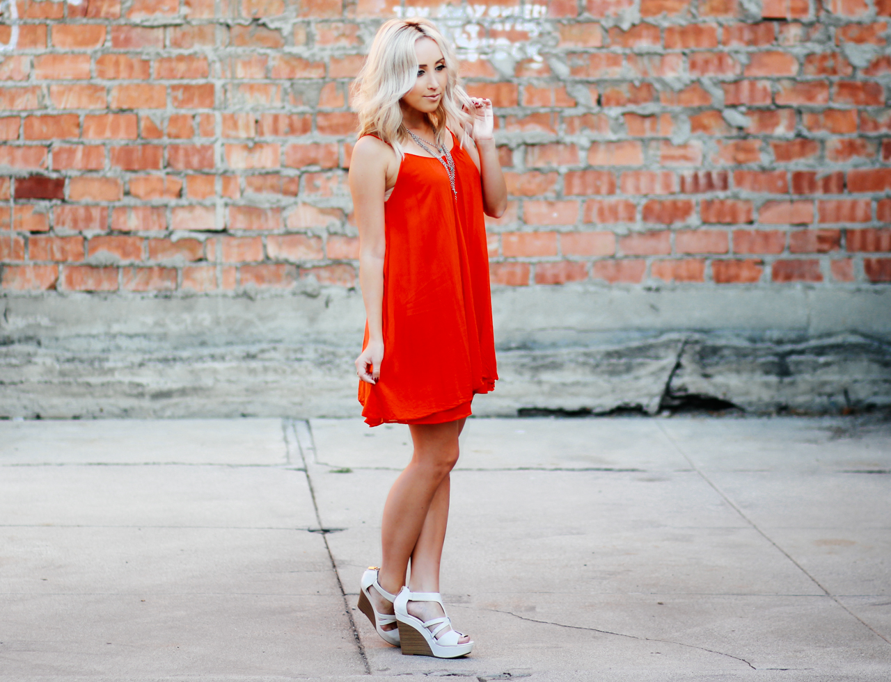 Blood Orange Armani Exchange Dress | StyledbyBlondie.com