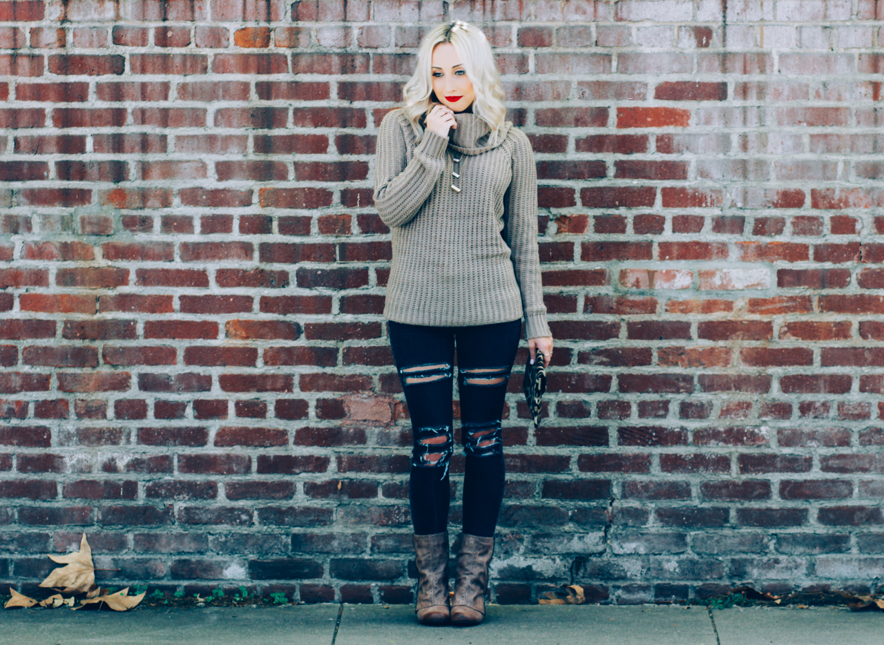 Turtleneck Knit Sweater for Fall | StyledByBlondie.com