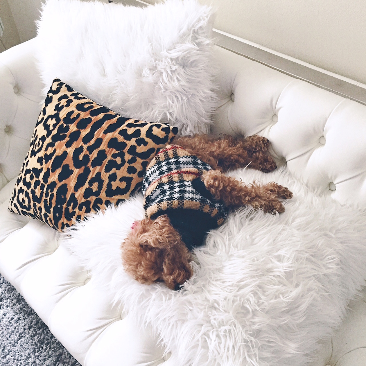 Faux Fur White Pillows, Leopard Pillow | StyledByBlondie.com