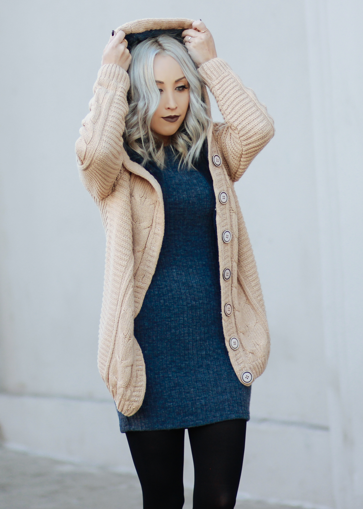 Cable Knit, Fleece Lined Hoodie | StyledByBlondie.com