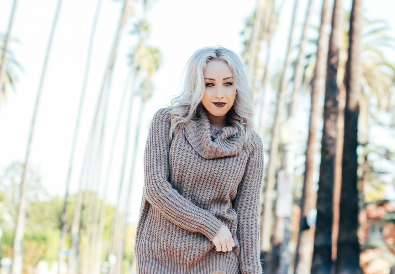 Chunky Sweater w/ Lace Dress underneath | BlondieInTheCity.com