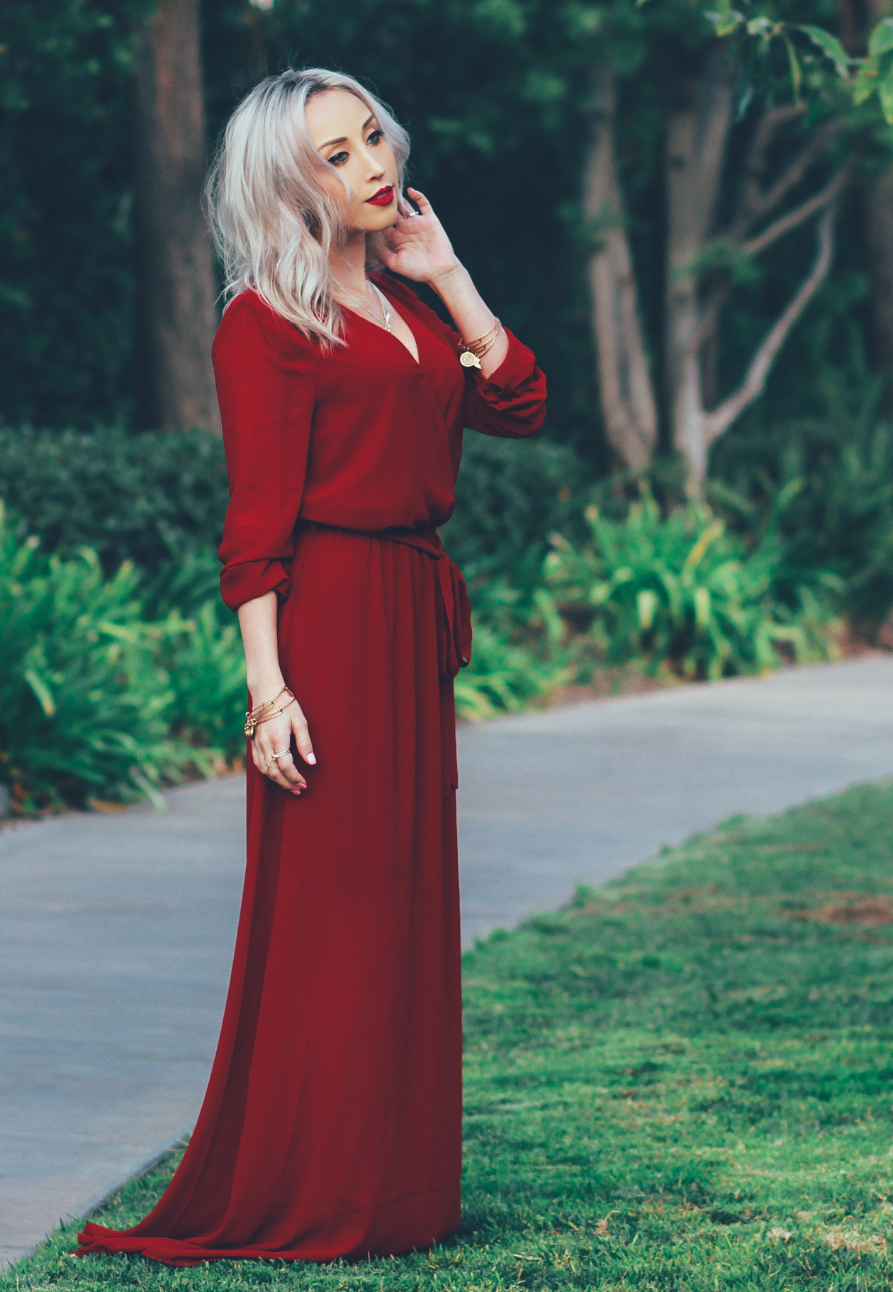 Valentine's Day Inspired Red Chiffon Dress | BlondieInTheCity.com