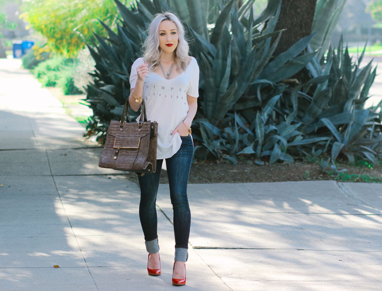 Simply Stylish with @anglclothing | Casual Style with Red Heels | BlondieintheCity.com
