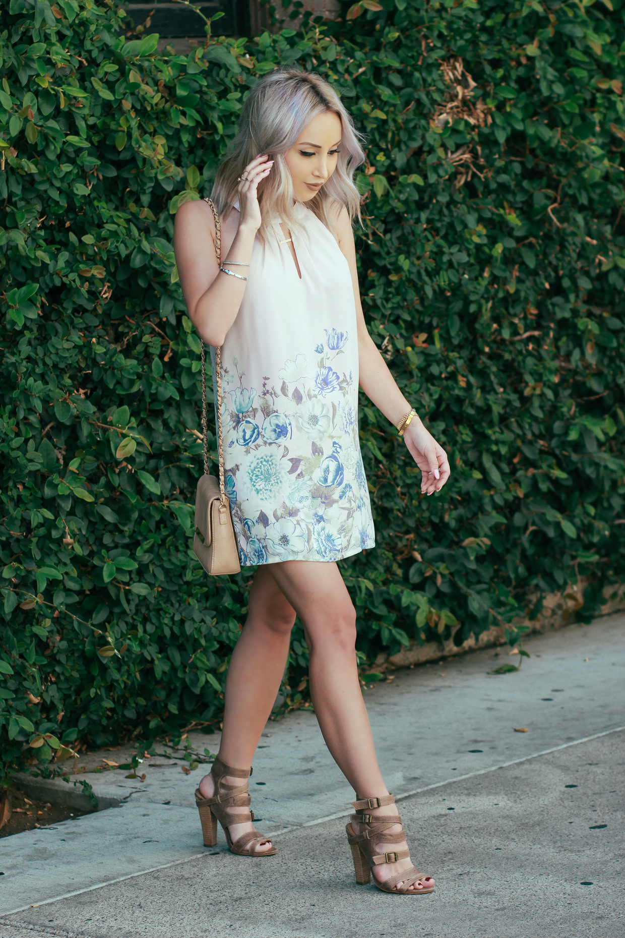 Blondie in the City | Pastel Halter Dress To Lighten Up Your Wardrobe | Floral Halter Dress | @forever21