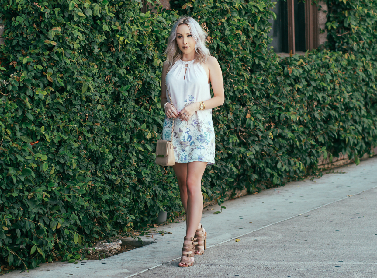 Blondie in the City | Pastel Halter Dress To Lighten Up Your Wardrobe | Floral Halter Dress | @forever21