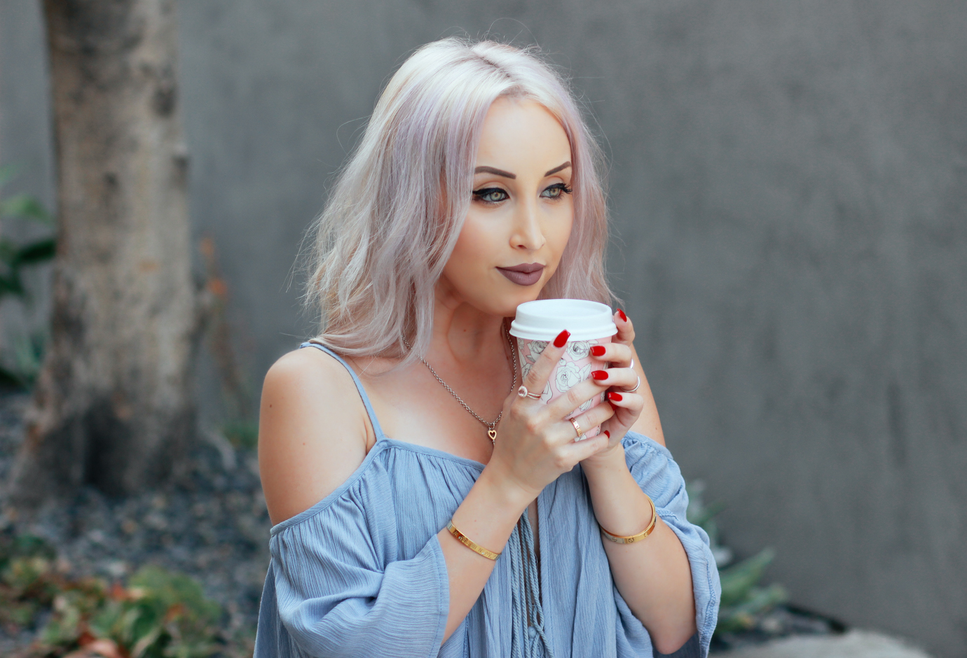 Blondie in the City | Light Blue Tassel Top @windsorstore | Casual Street Style | Alfred Tea Room in West Hollywood | Lip Color: Trap by @ColourPopCo