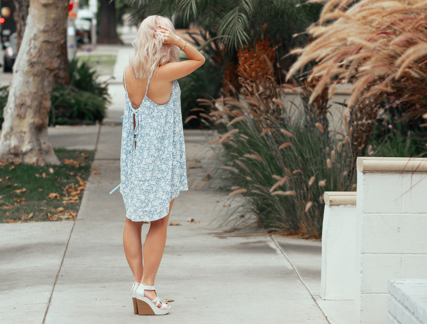 Blondie in the City | The Perfect Summer Dress | Blue and White Flowy Summer Dress