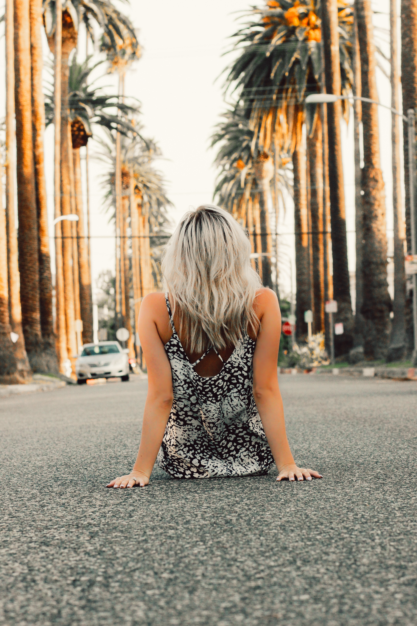Blondie in the City | Palm Trees in Beverly Hills, Palm Trees, LA Palm Trees, Street of Palm Trees | Long printed maxi