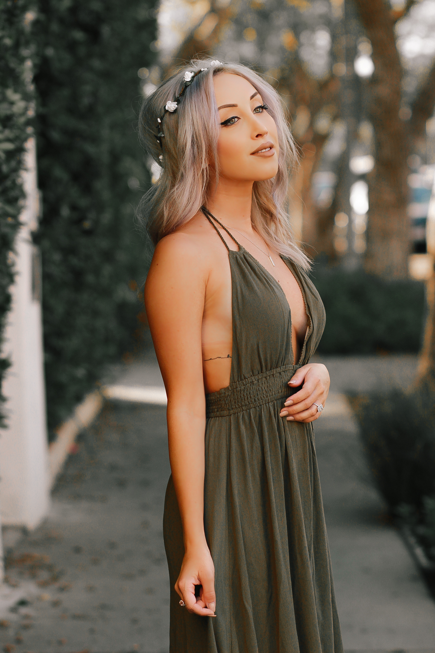 Blondie in the City | Forest Green Maxi Dress @forever21 | Fall Fashion, Boho Style