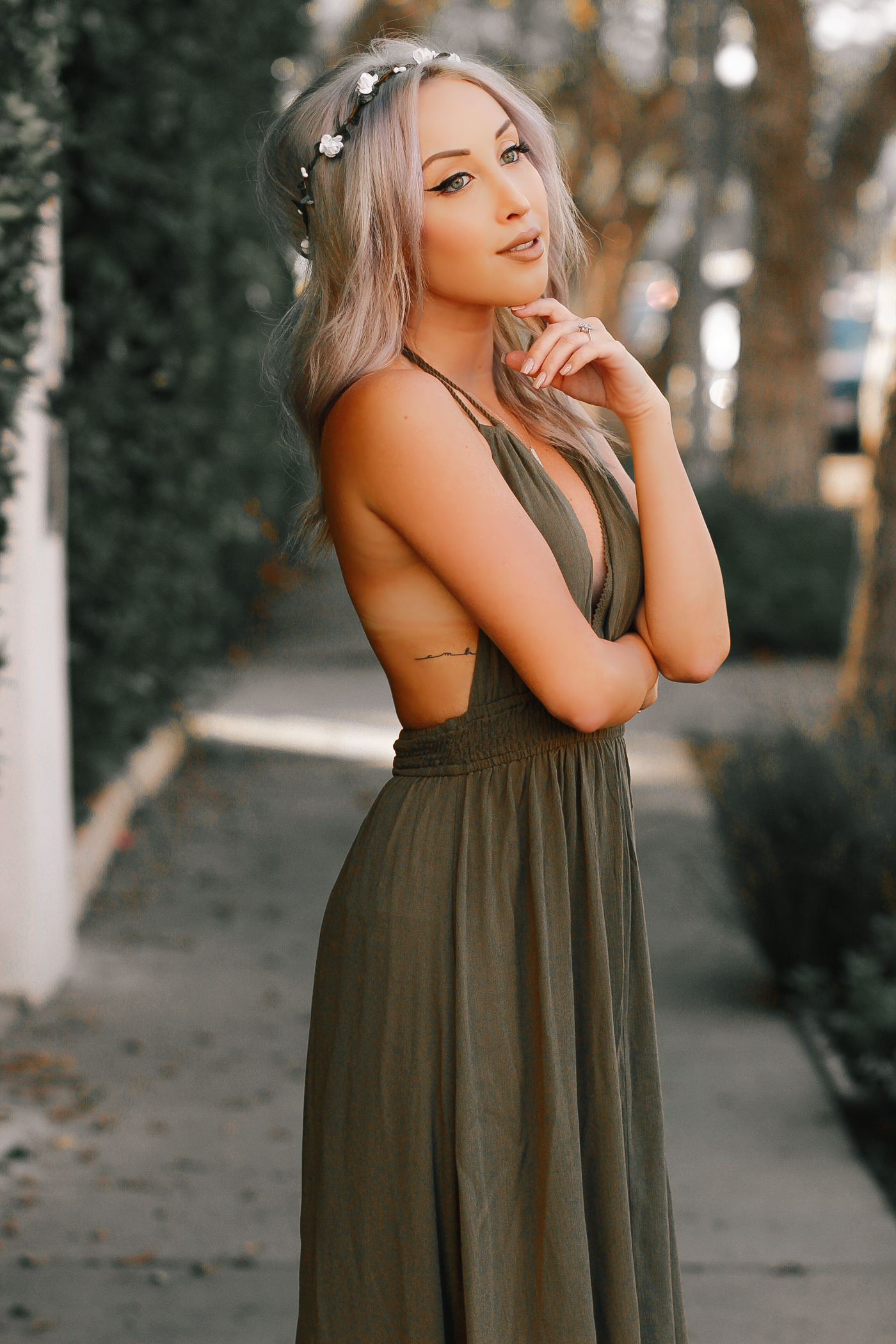 Blondie in the City | Forest Green Maxi Dress @forever21 | Fall Fashion, Boho Style