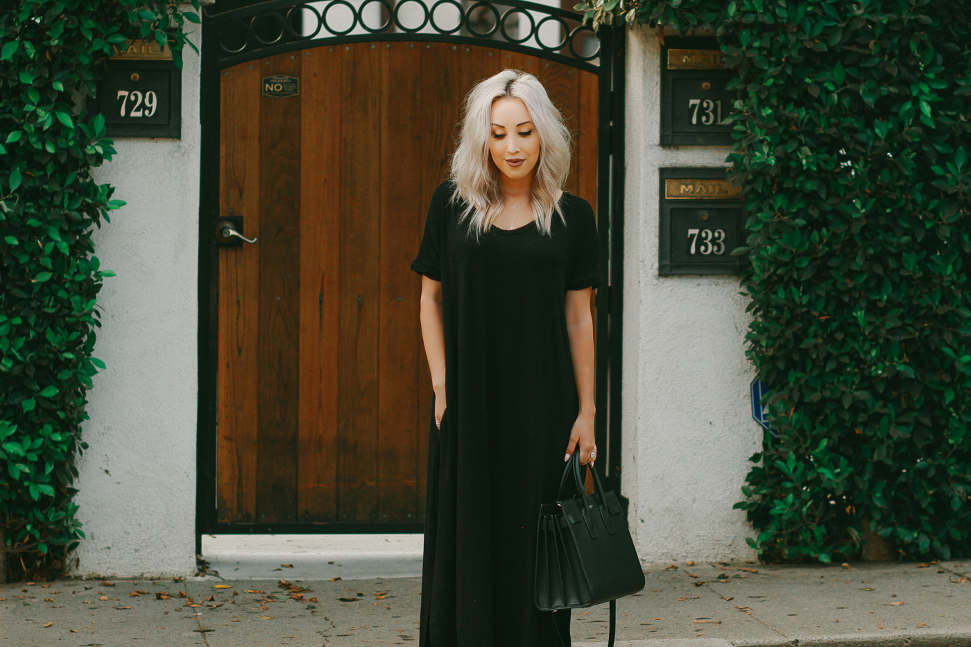 Blondie in the City | Black Maxi Dress w/ Pockets