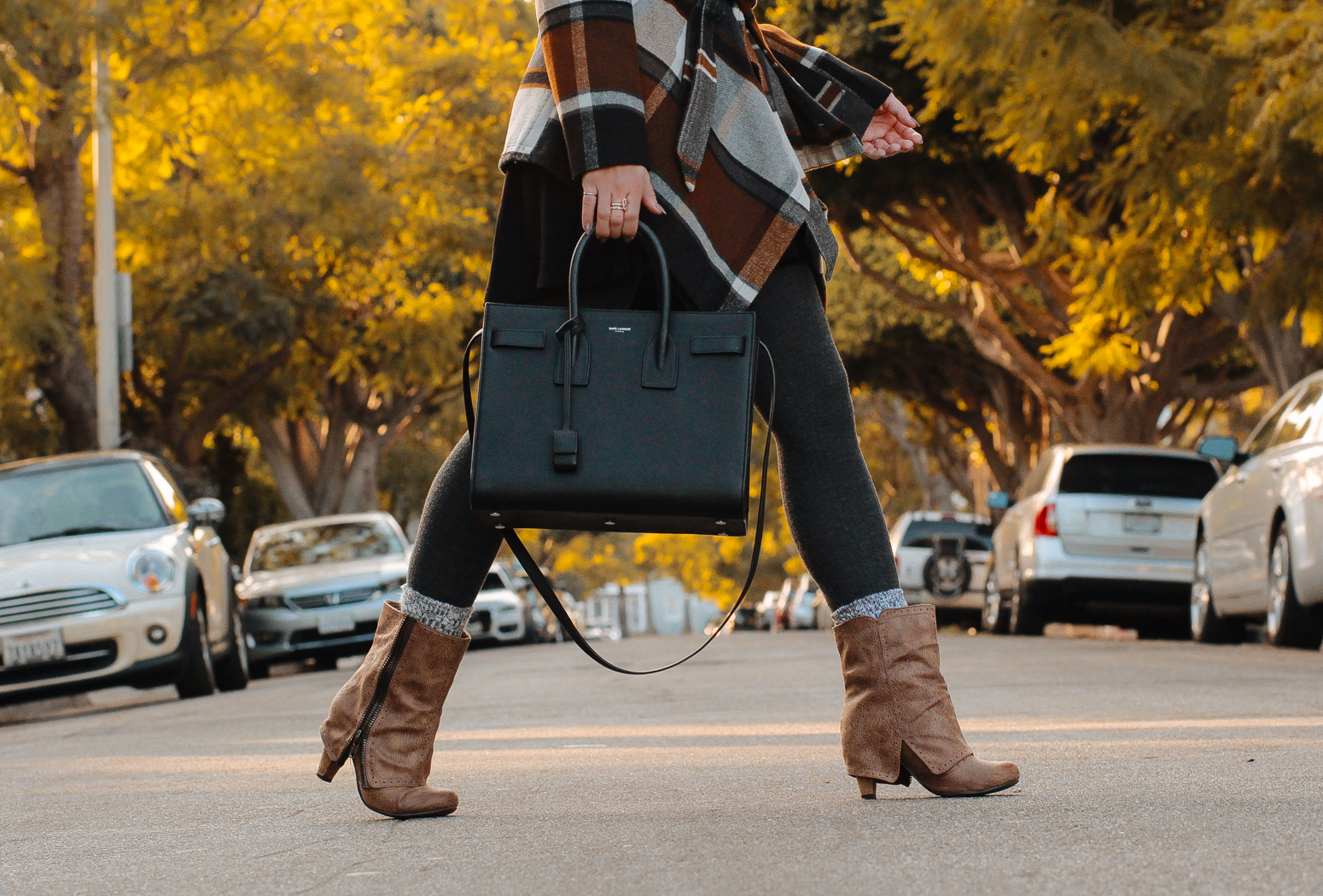 Blondie in the City | Plaid Coat @chicwish | Fall and Winter Fashion | YSL Bag