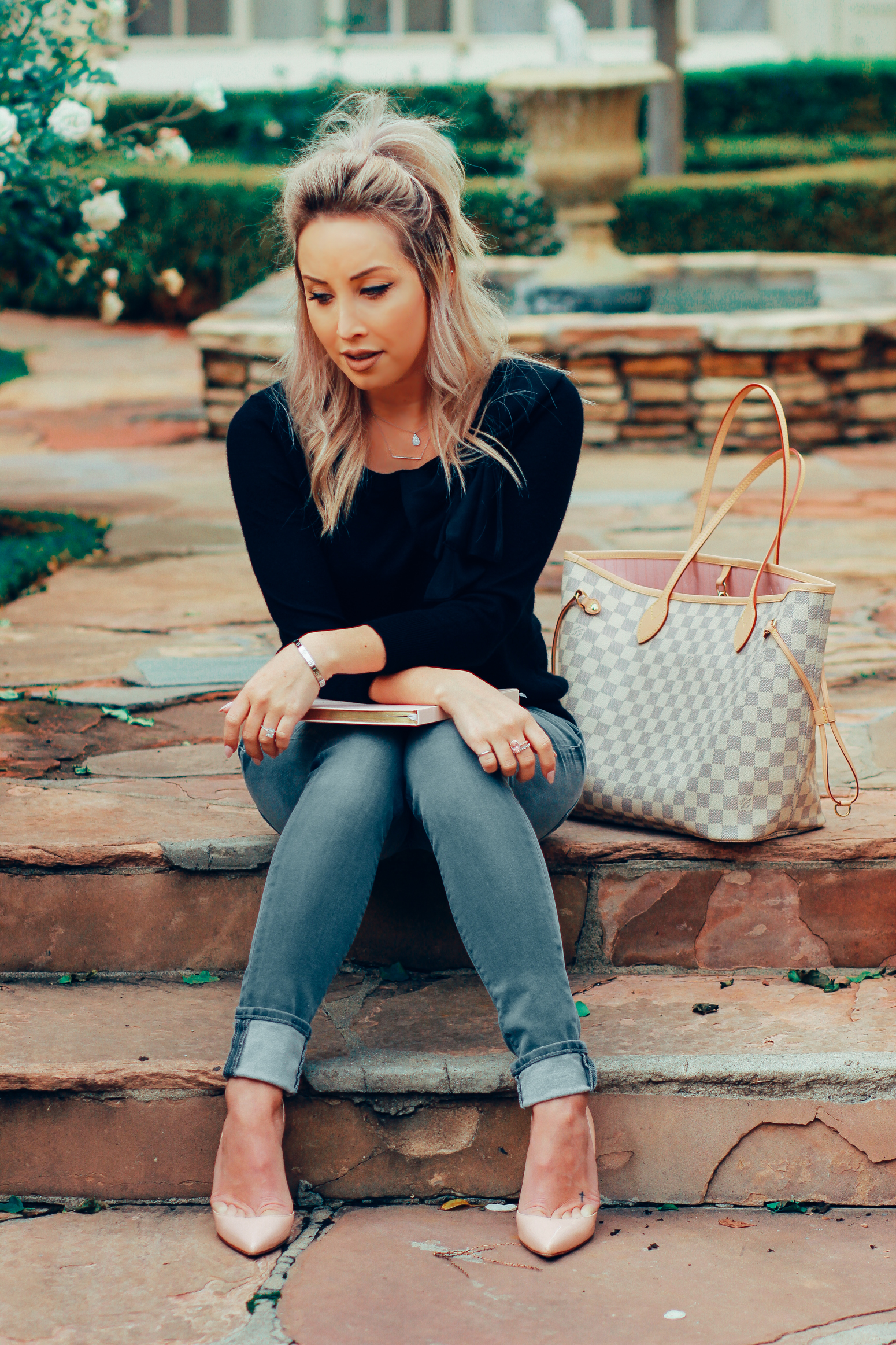 Blondie in the City | Louis Vuitton Neverfull | Hudson Jeans