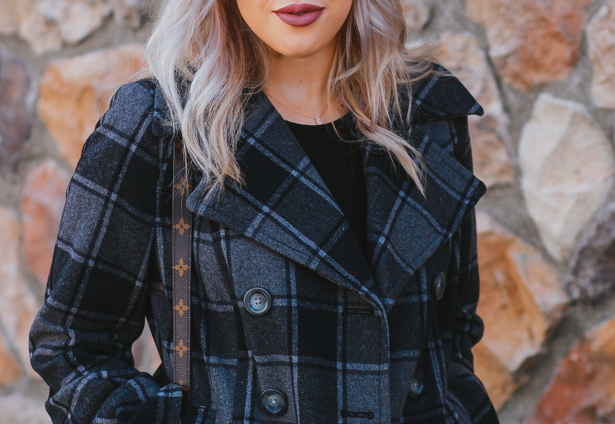 Blondie in the City | Plaid, Tights, Boots, Louis Vuitton
