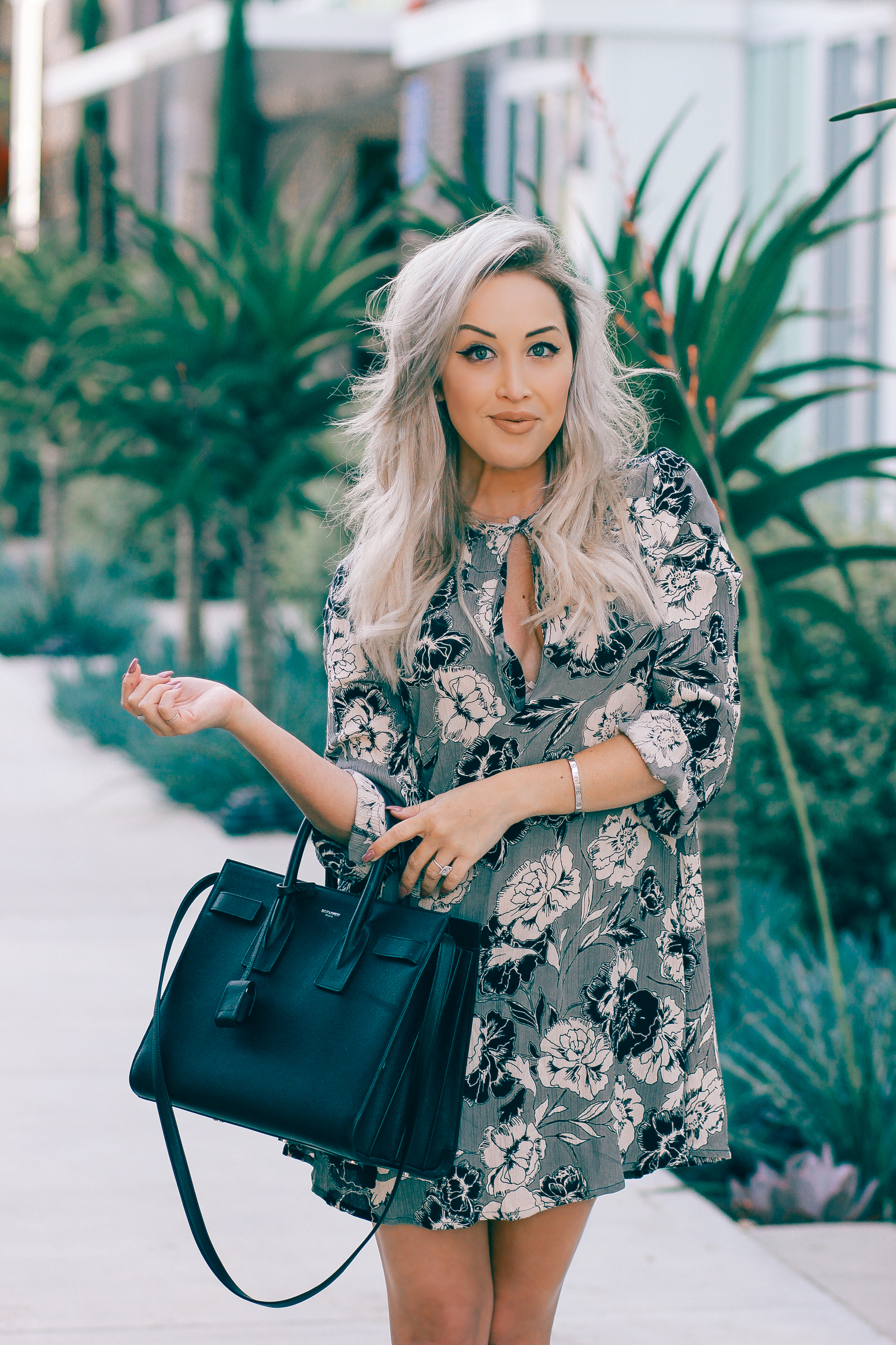 Blondie in the City | Vintage Rose Dress @shopather | YSL Bag