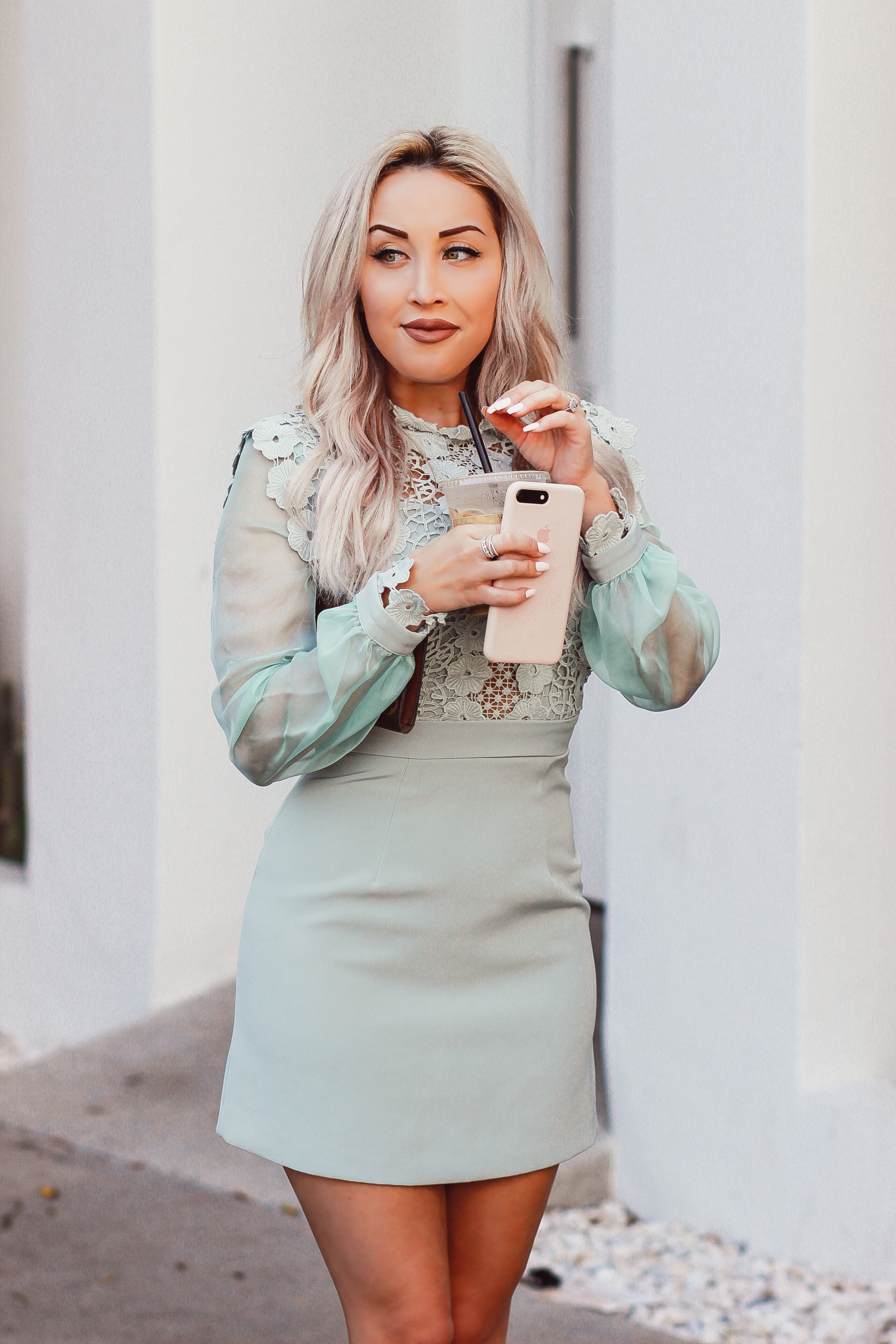 Blondie in the City | Elegant Mint Colored Dress @chicwish
