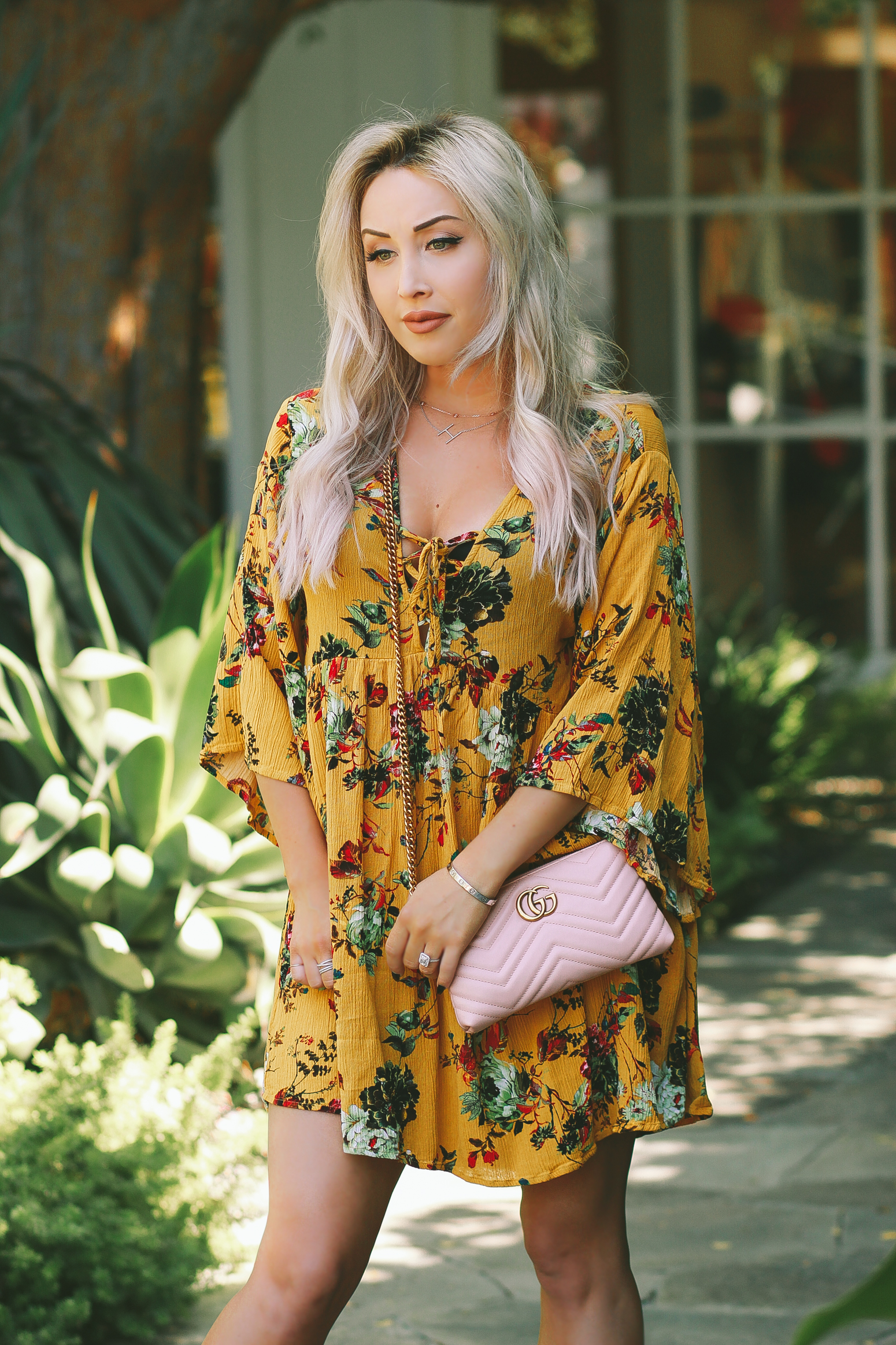 Blondie in the City | Mustard Yellow & A Pink Gucci Bag