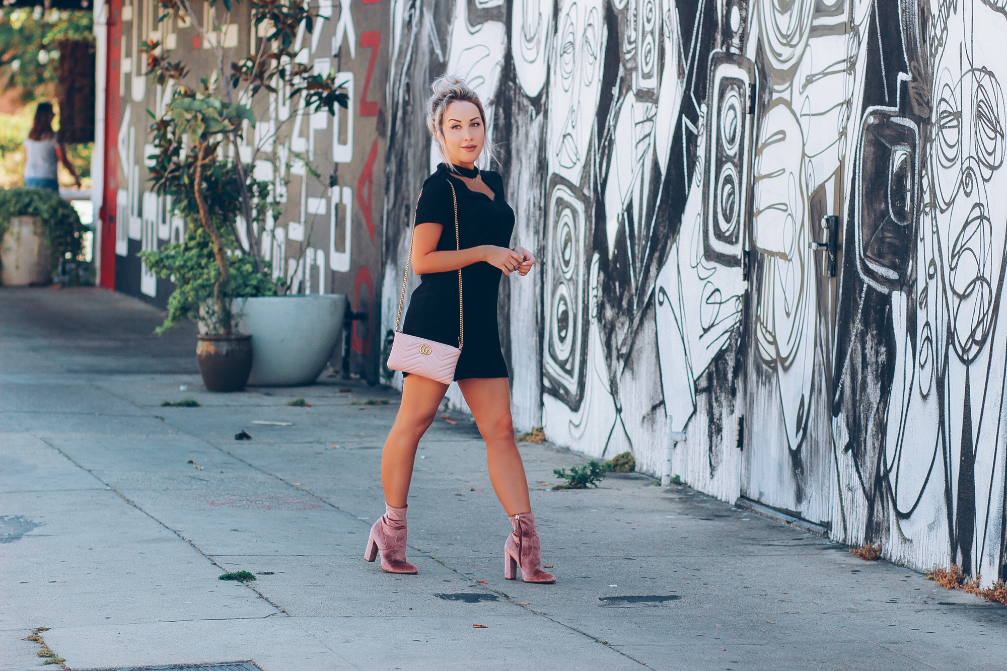Blondie in the City | Retro Chic | Little Black Dress | Pink Gucci
