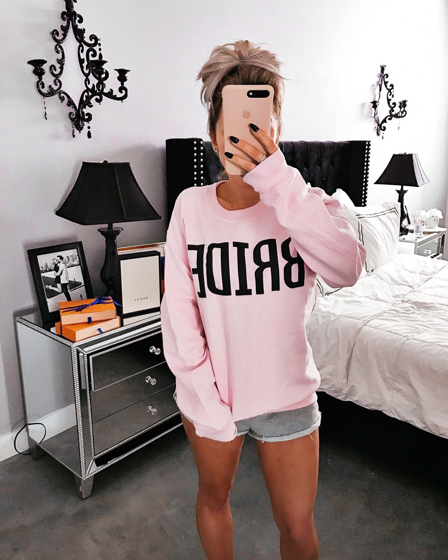 Pink Sweatshirt for the Bride |by Blondie in the City