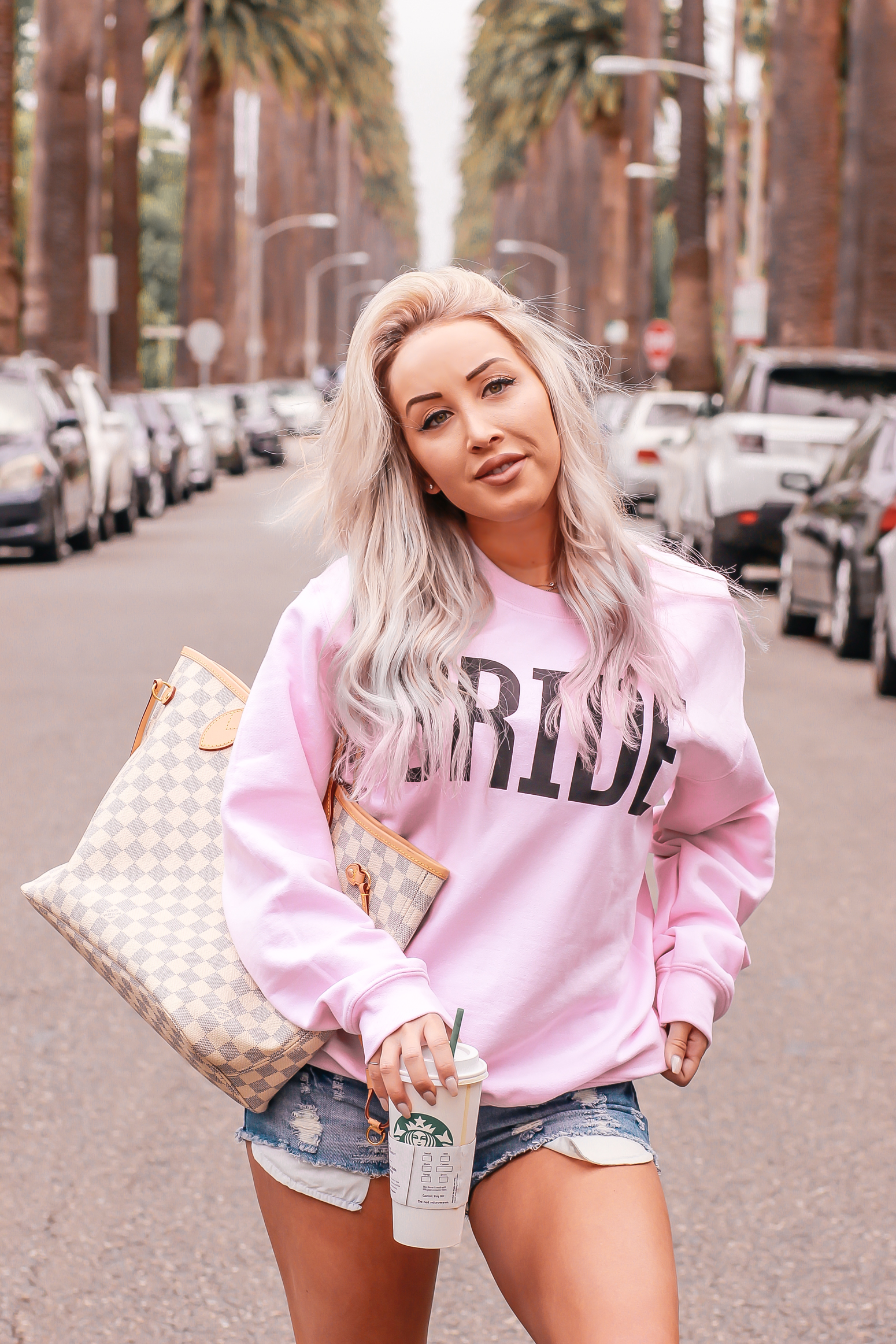 Pink Sweatshirt for the Bride |by Blondie in the City