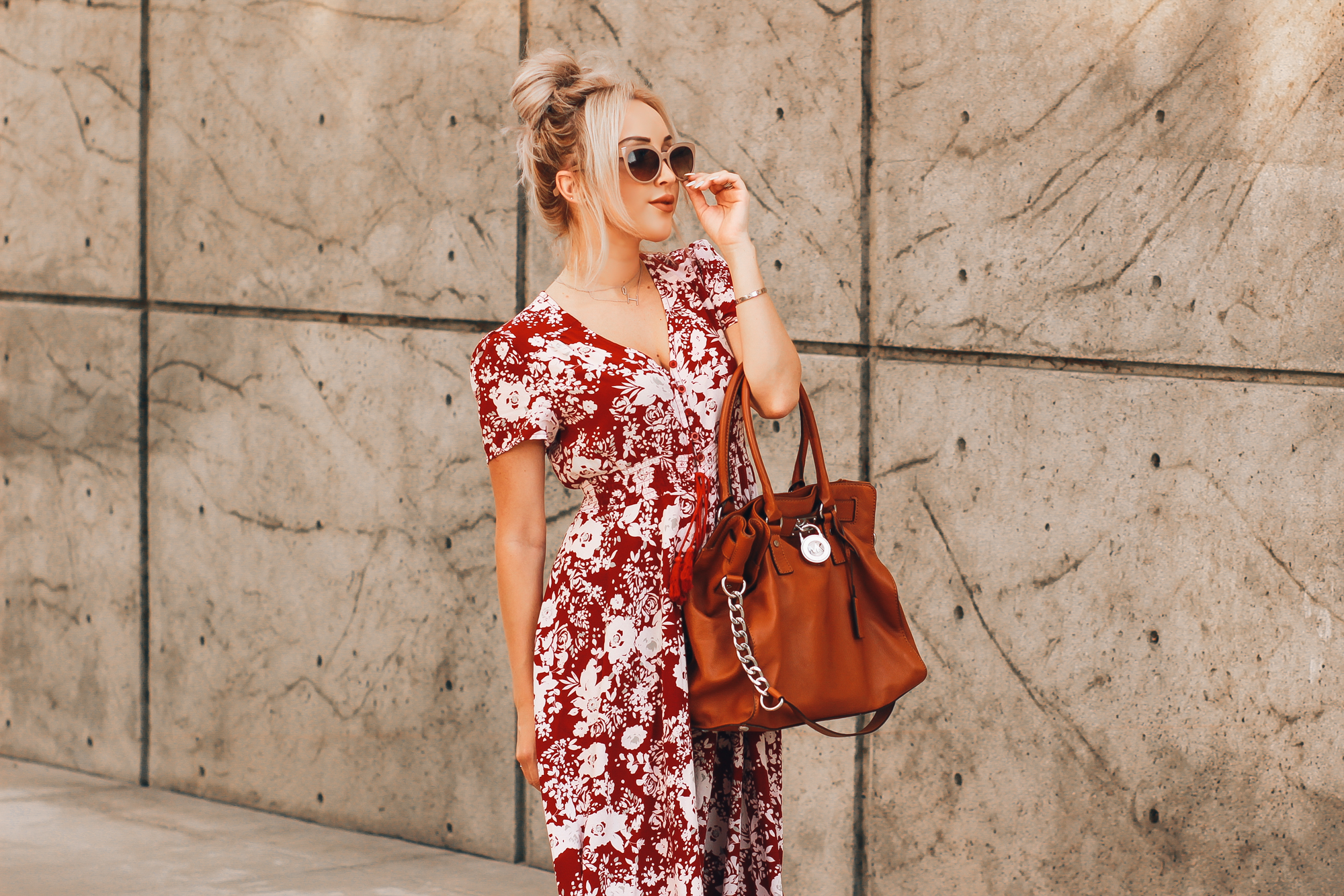 Blondie in the City | Red & White Maxi Dress