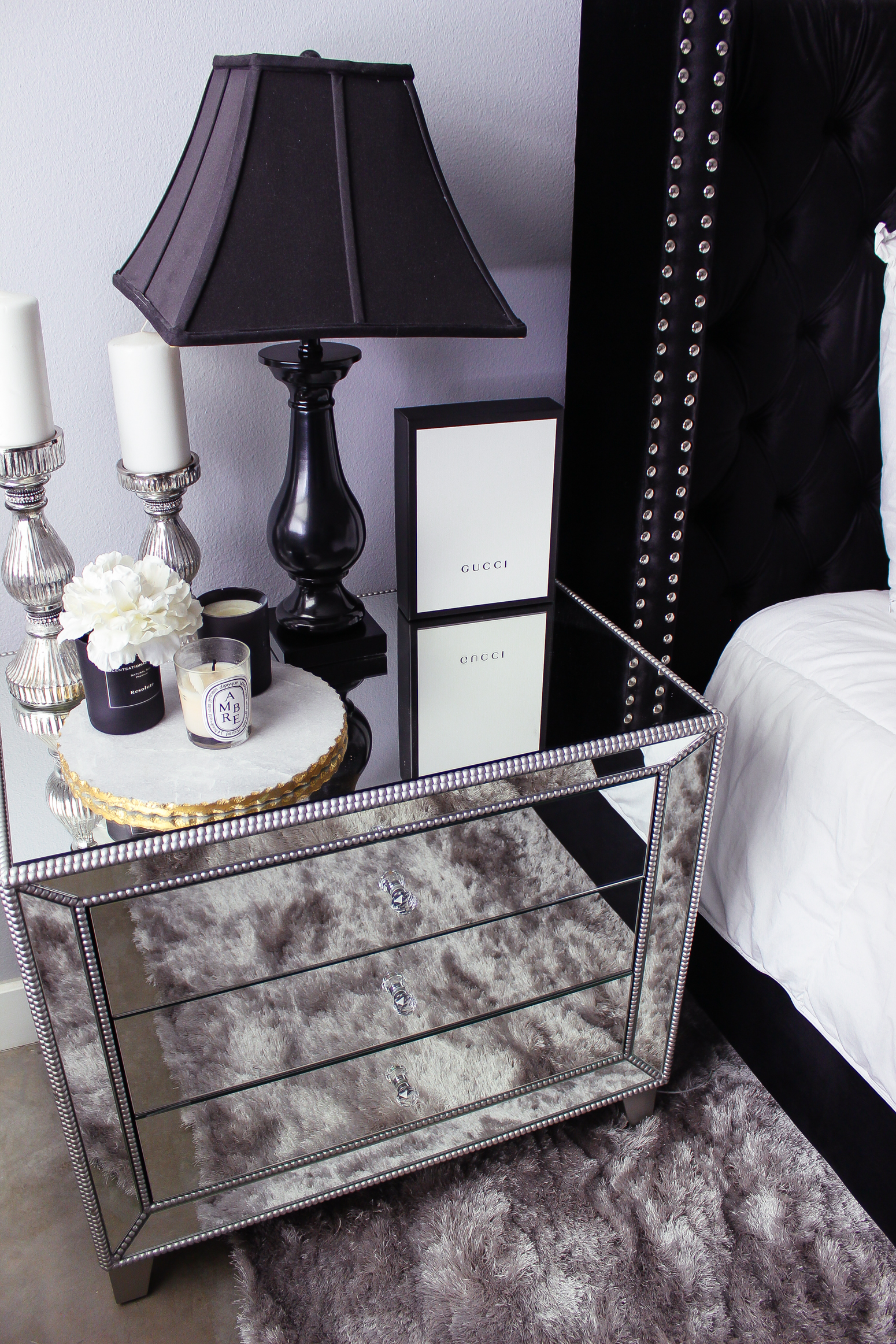 Black & White Bedroom Decor | Chic, Glam Bedroom Decor | Blondie in the City | Hayley Larue Bedroom Decor | Chanel Decor