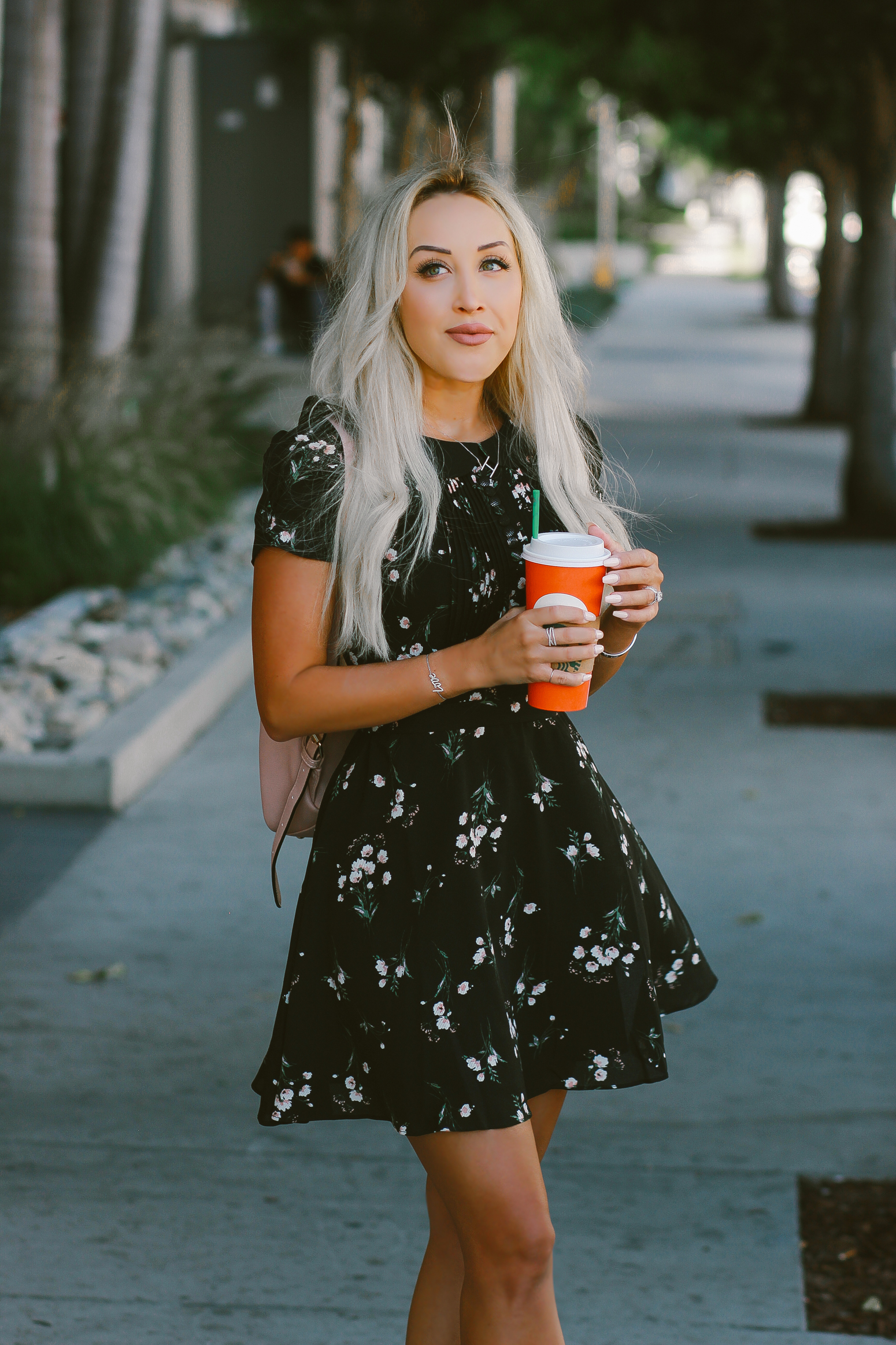 Blondie in the City | Cute Floral Fall Dress w/ Ankle Lace Heels