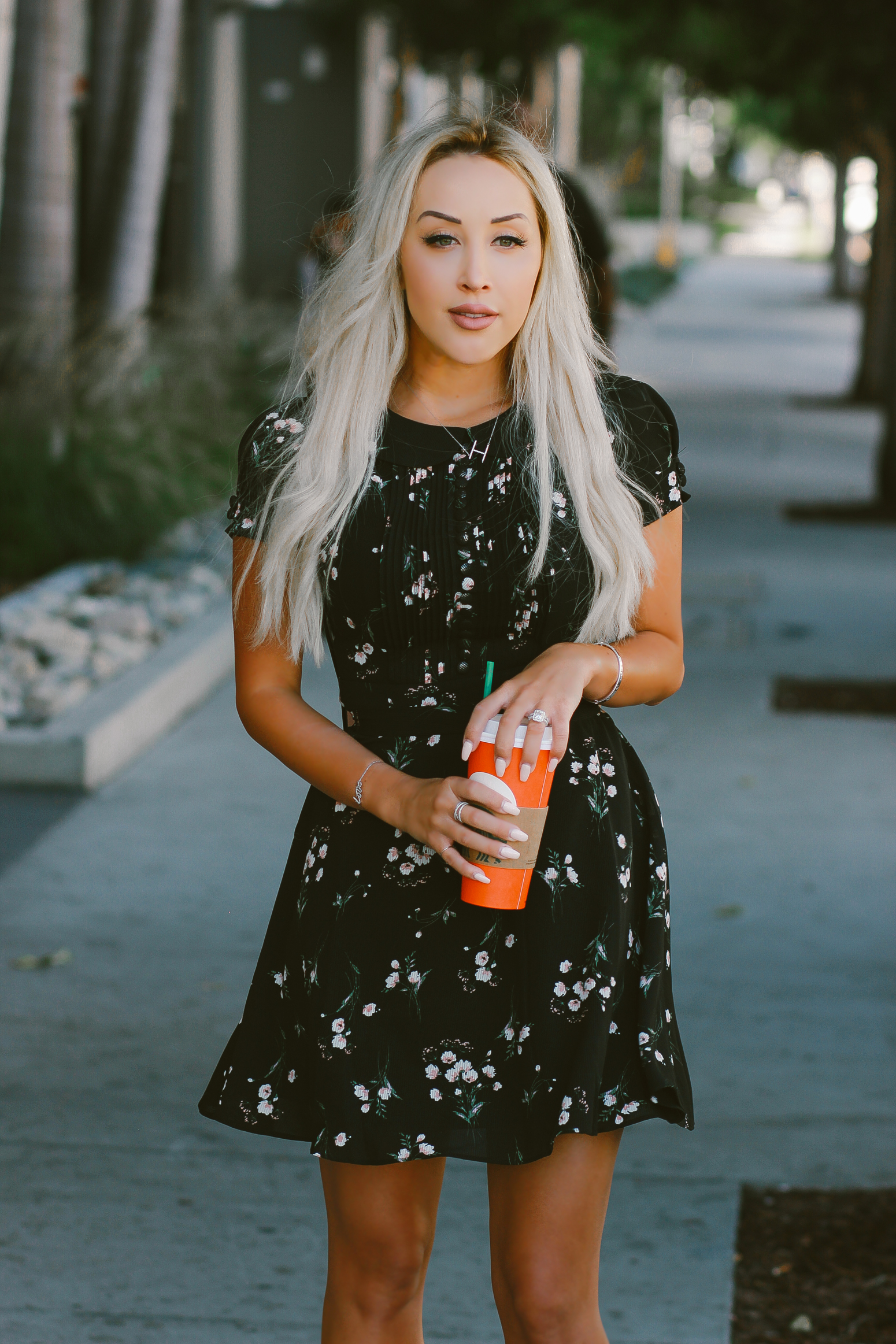 Blondie in the City | Cute Floral Fall Dress w/ Ankle Lace Heels