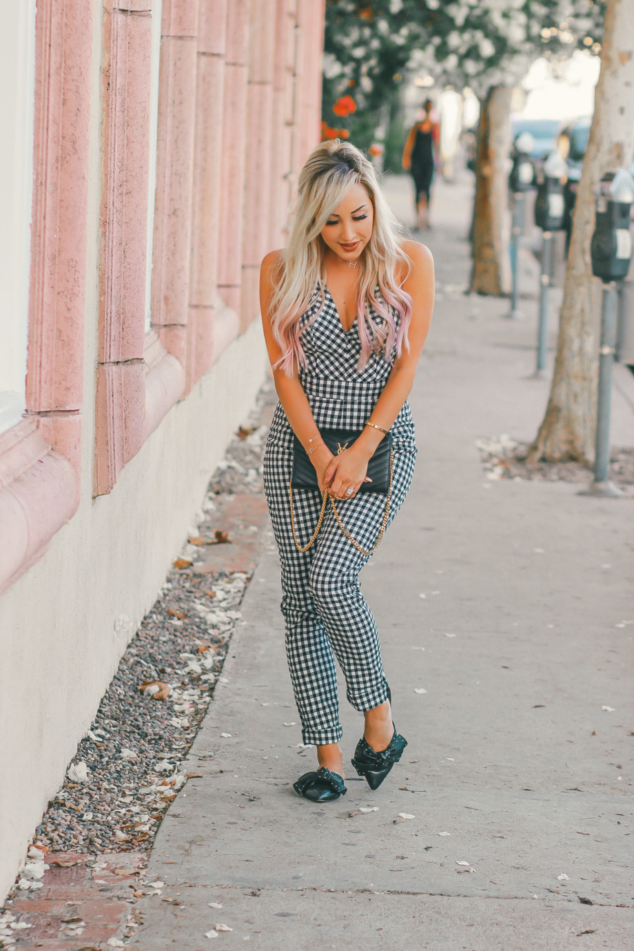 checkered jumpsuit