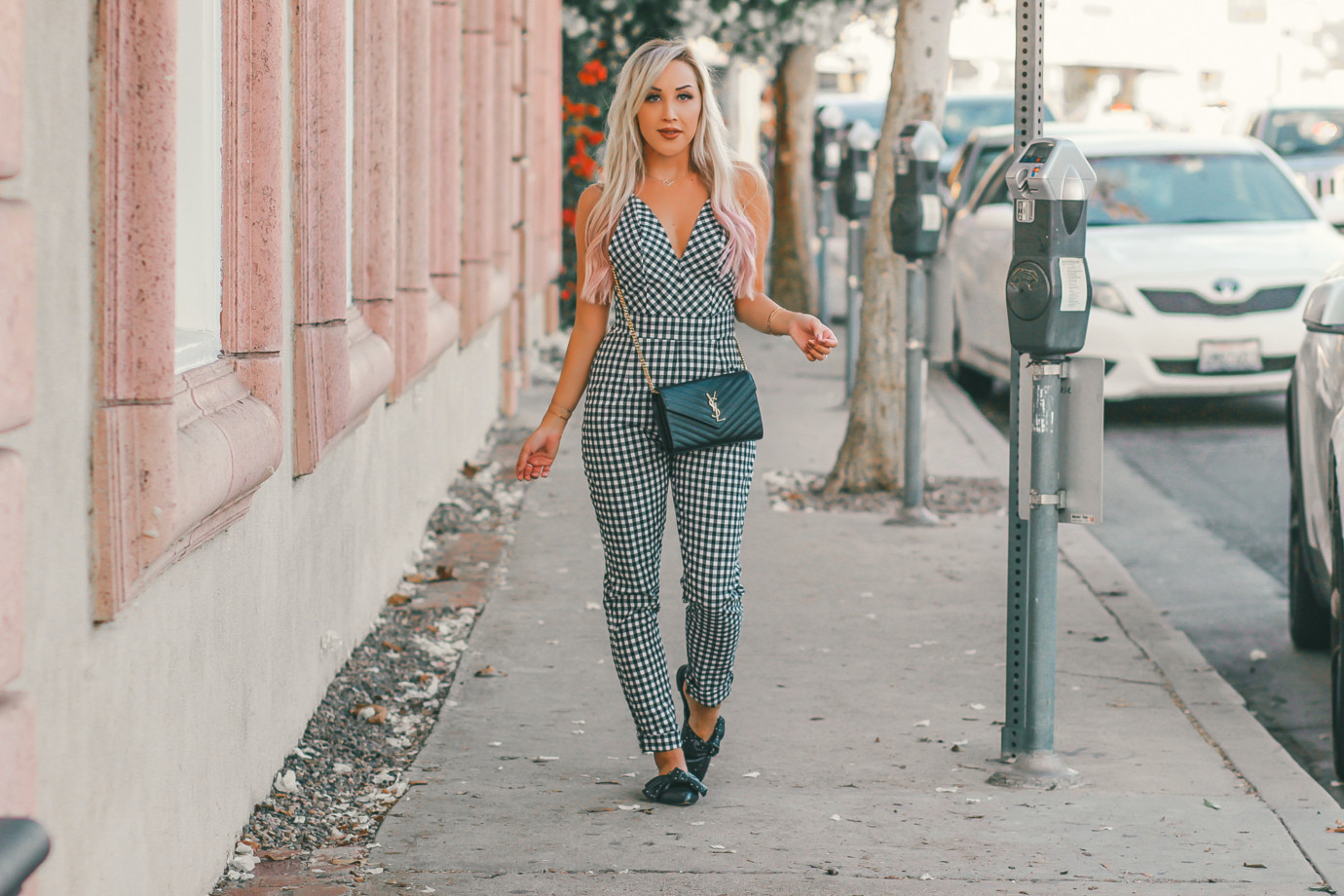 checkered jumpsuit