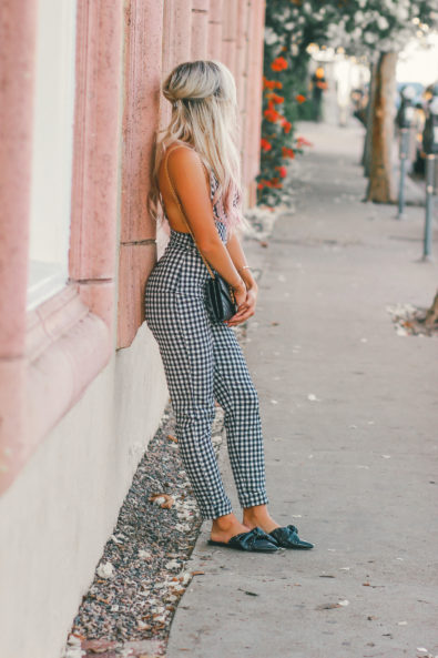 checkered jumpsuit