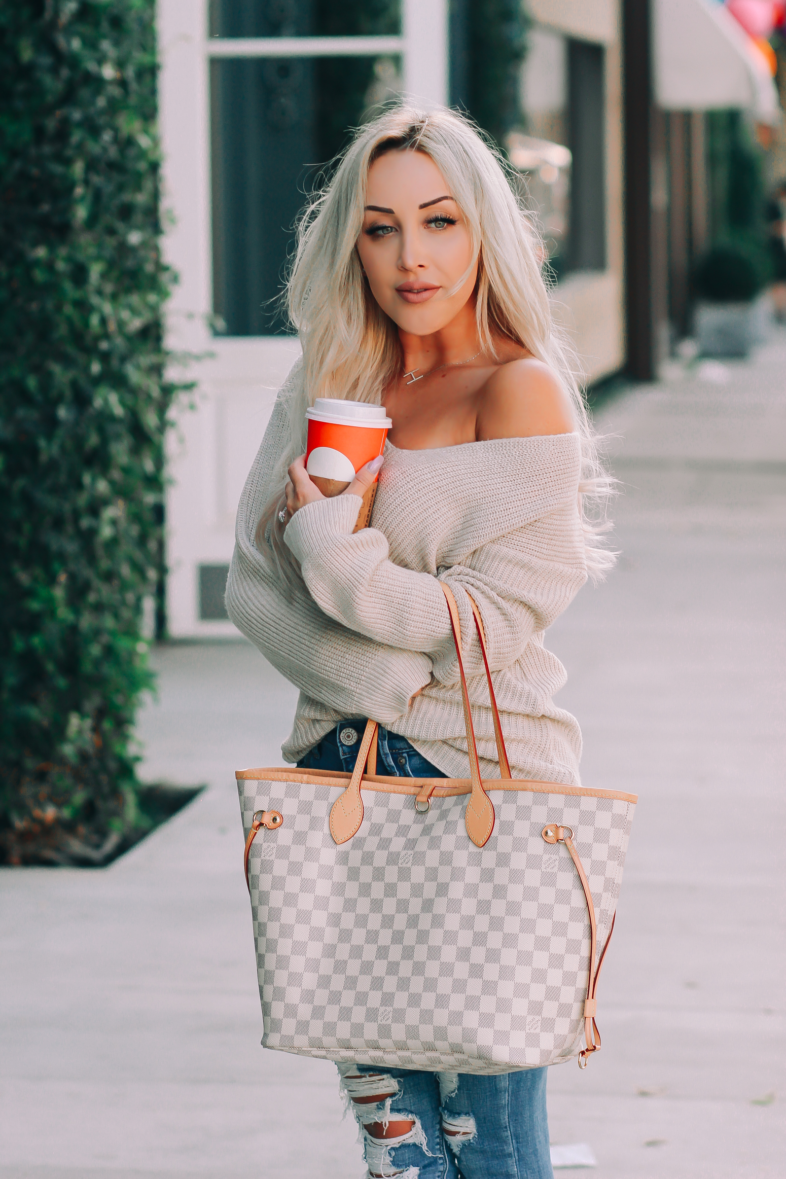 Blondie in the City | Favorite Nordstrom Sweater | Louis Vuitton Neverfull MM | Nude Louboutins