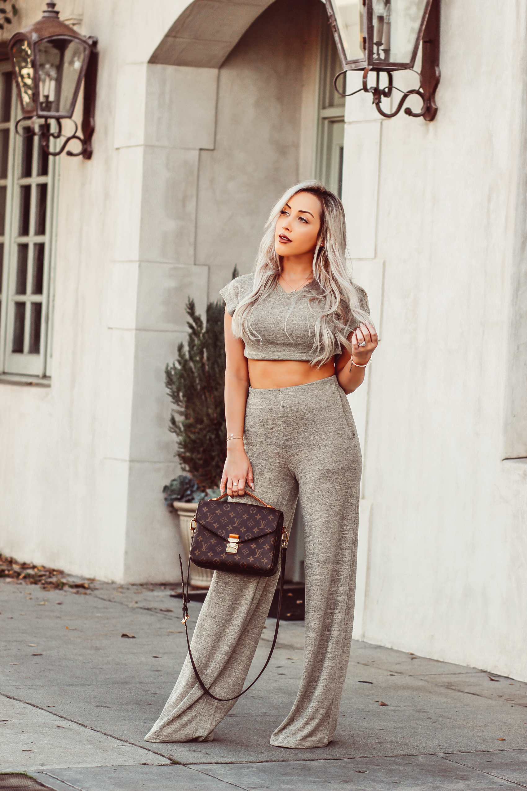  "Netflix & Chill" Two Piece from @fashionnova | LA Style | Louis Vuitton Pochette Metis | Blondie in the City