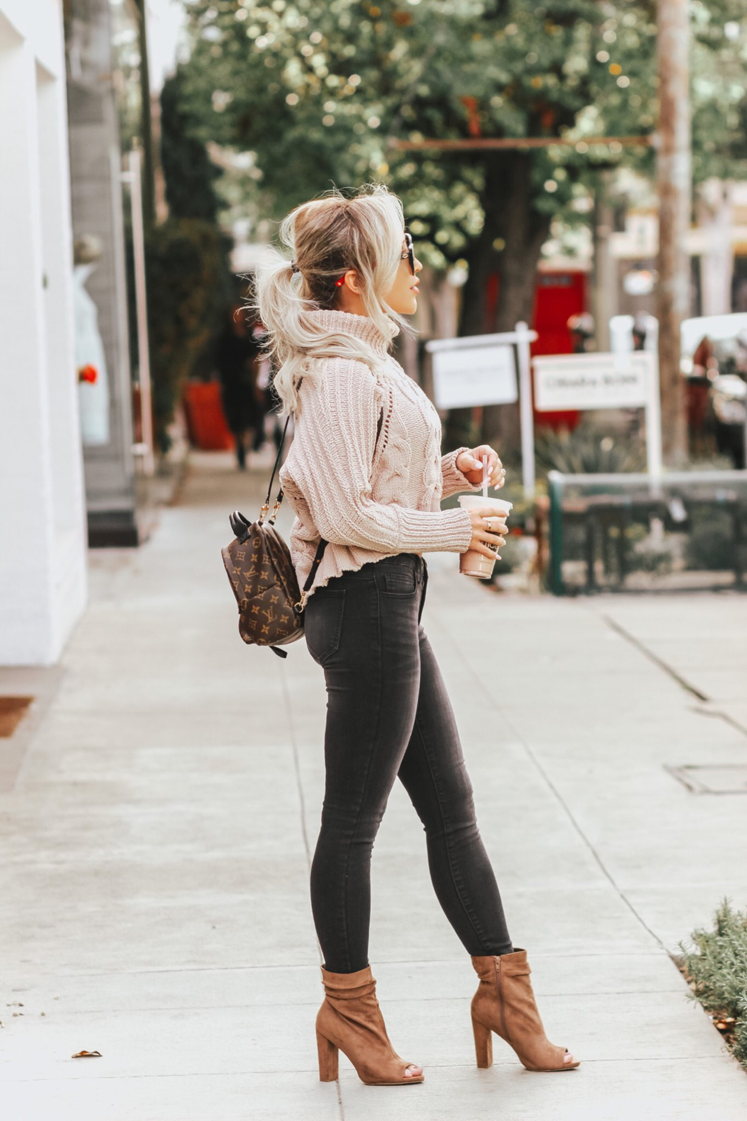 Cropped Turtle Neck Sweater | Louis Vuitton Palm Springs Backpack Mini | Blondie in the City by Hayley Larue