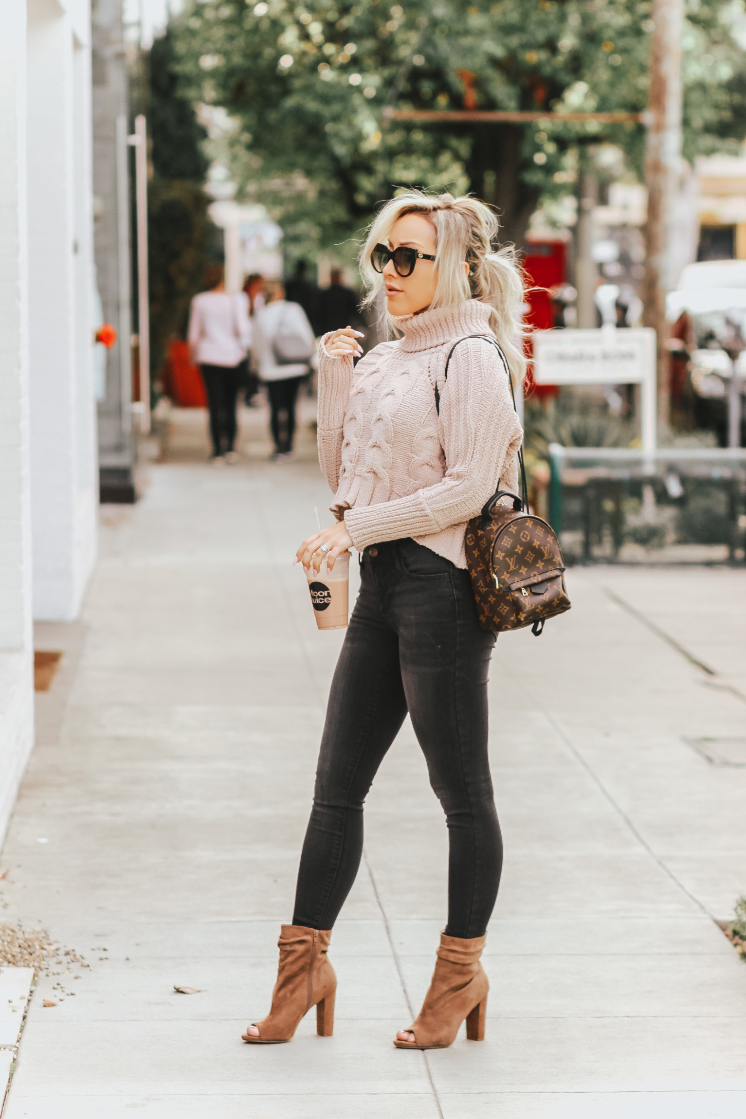 Cropped Turtle Neck Sweater | Louis Vuitton Palm Springs Backpack Mini | Blondie in the City by Hayley Larue