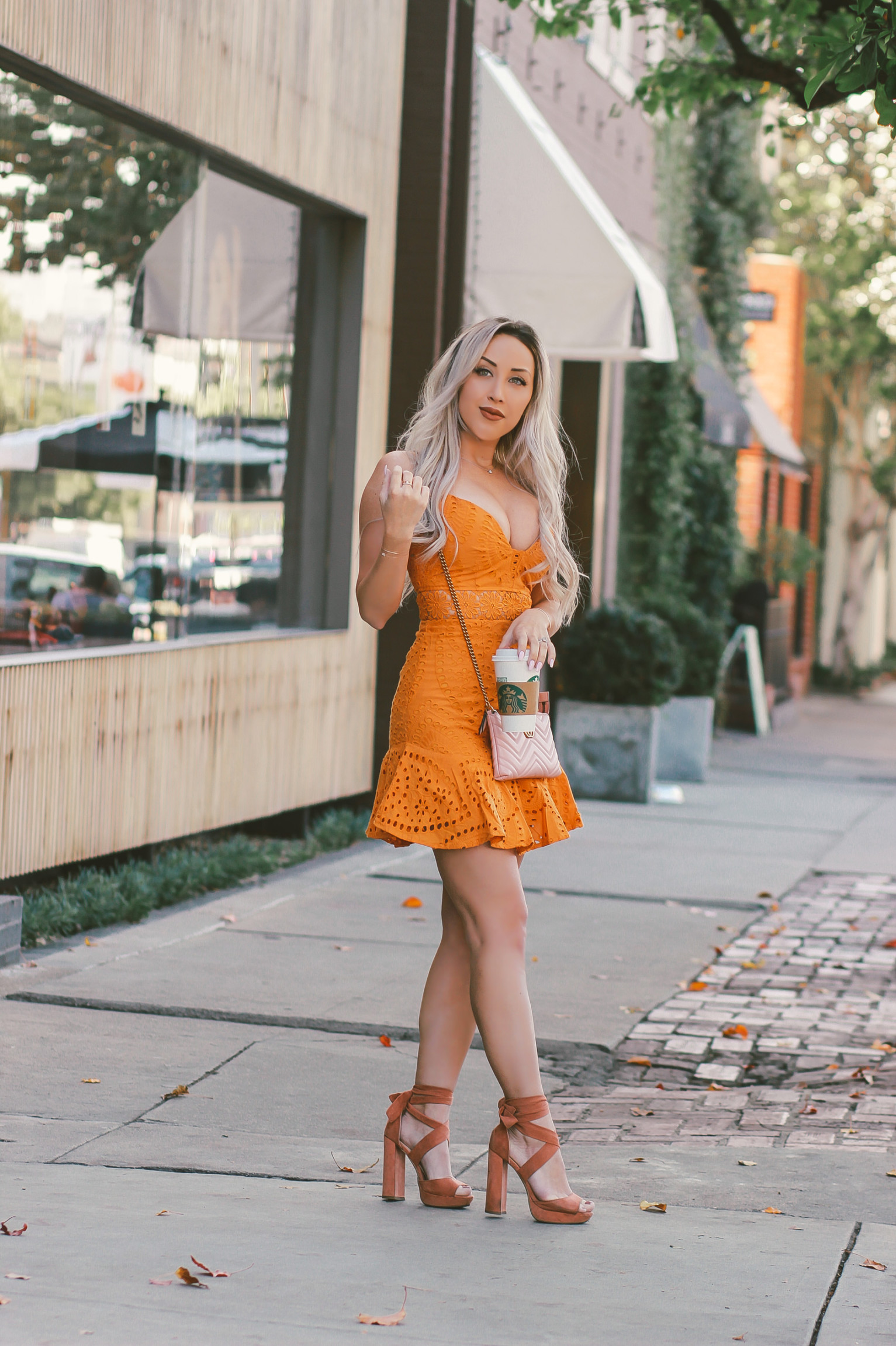 Orange Spring Dress | Spring Fashion | Blondie in the City by Hayley Larue