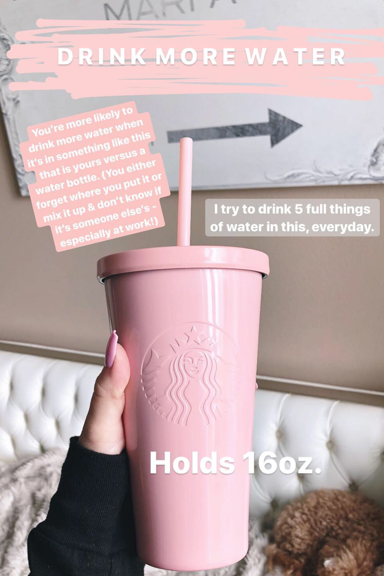 7 Reasons Why You Should Be Drinking More Water | Pink Starbucks Tumbler  | Blondie in the City by Hayley Larue
