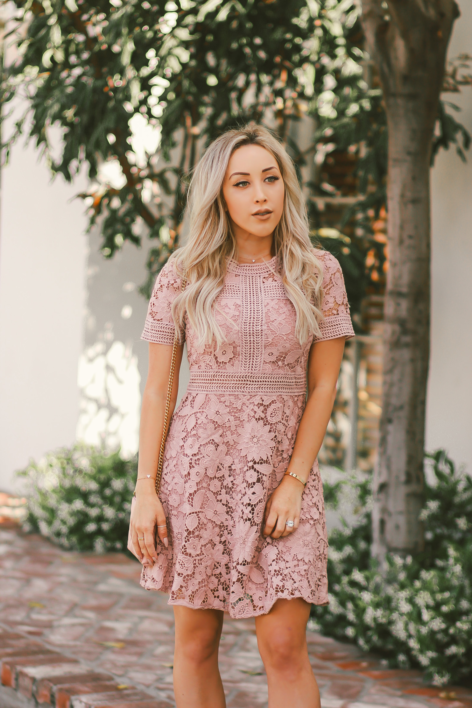Mother's Day Outfit Inspo | Spring Outfit Inspo | Spring Fashion | Pink Crochet Dress | Blondie in the City by Hayley Larue