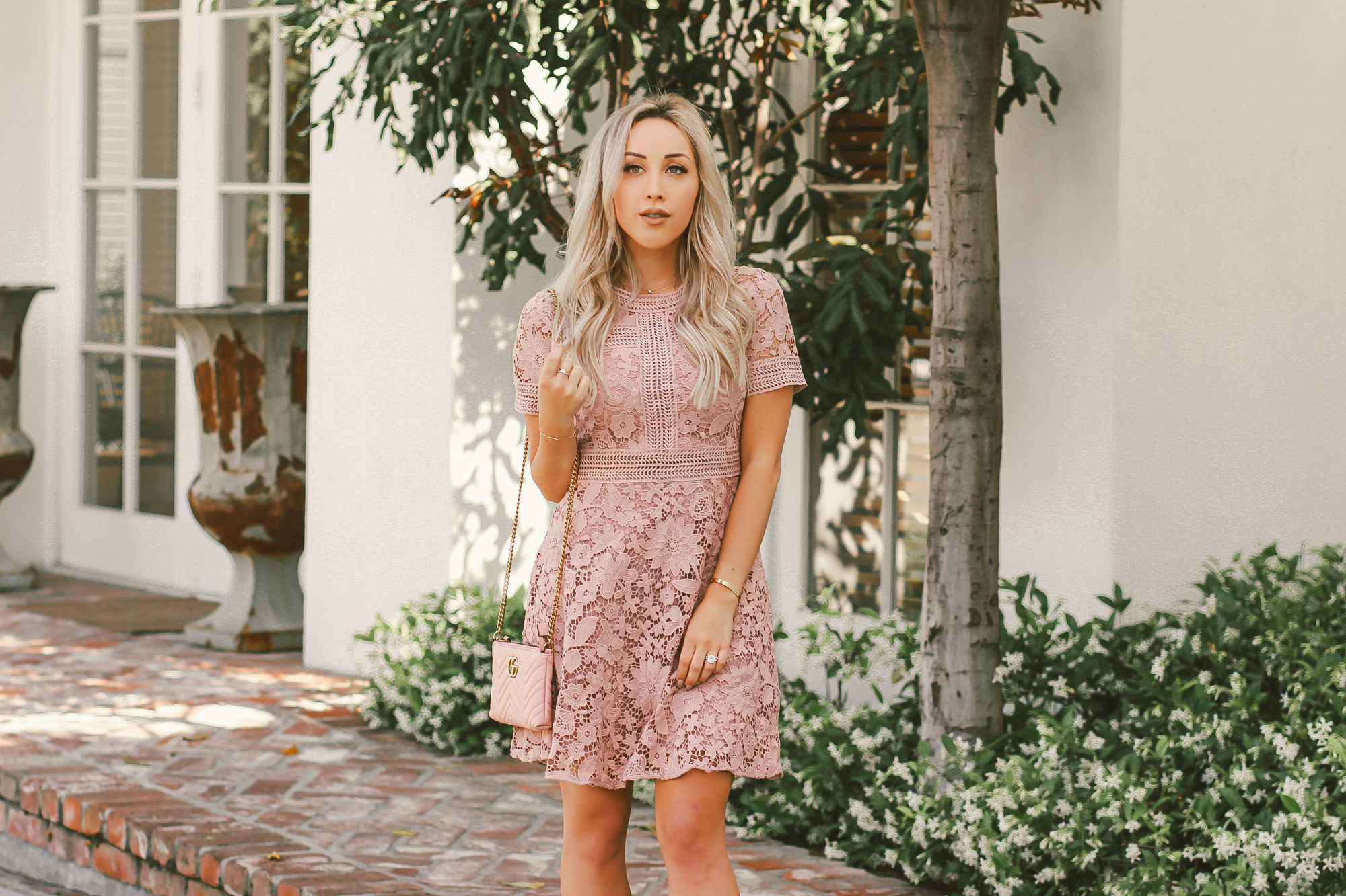 Mother's Day Outfit Inspo | Spring Outfit Inspo | Spring Fashion | Pink Crochet Dress | Blondie in the City by Hayley Larue