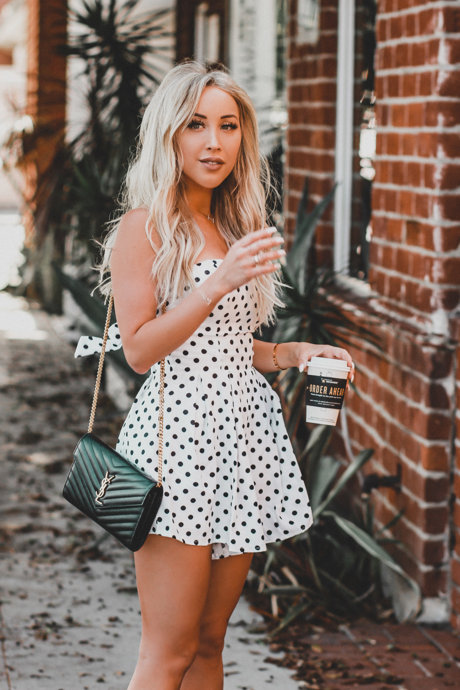 Polka Dot Romper Fashion Nova  |  Summer Style | Blonde Hair | YSL | Blondie in the City by Hayley Larue