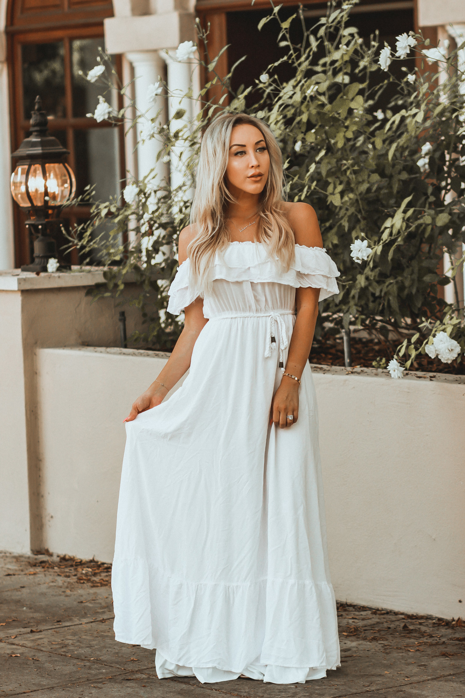 White Bohemian Maxi Dress | Bride-to-be Dress | White Dress for Bridal Shower | Blondie in the City by Hayley Larue
