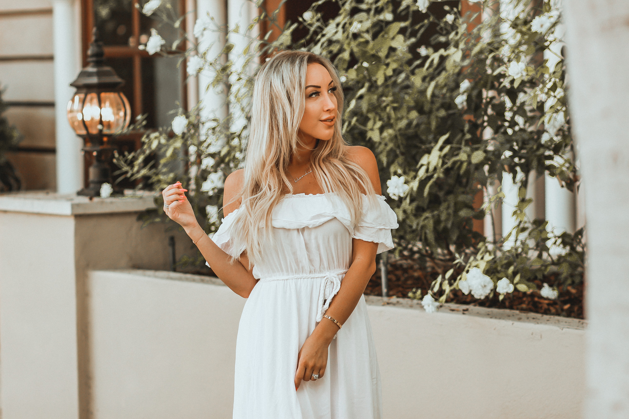 White Bohemian Maxi Dress | Bride-to-be Dress | White Dress for Bridal Shower | Blondie in the City by Hayley Larue