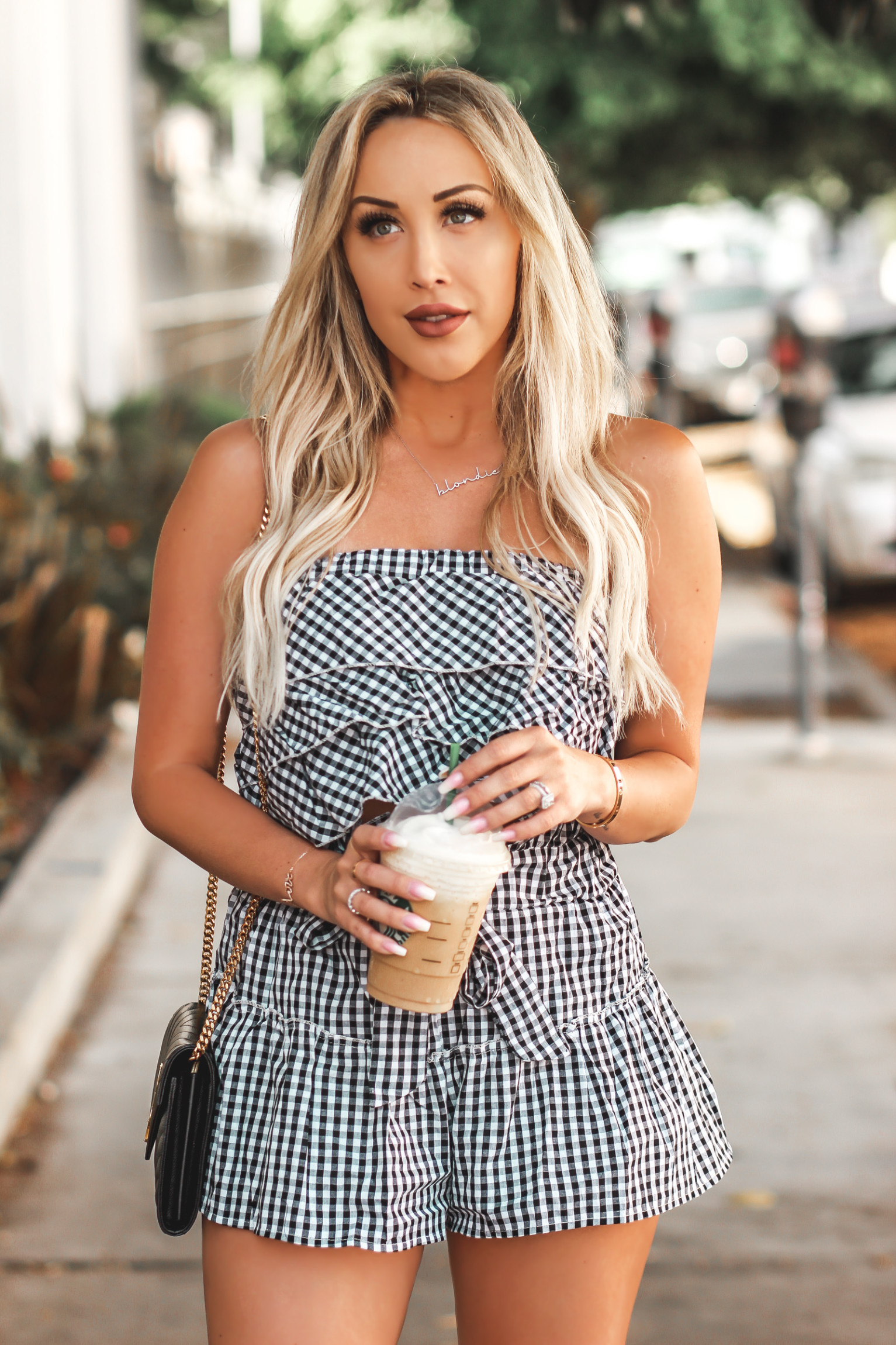 Two-Piece Gingham Style Set | Cute two-piece for summer | YSL Bag | Blondie in the City by Hayley Larue