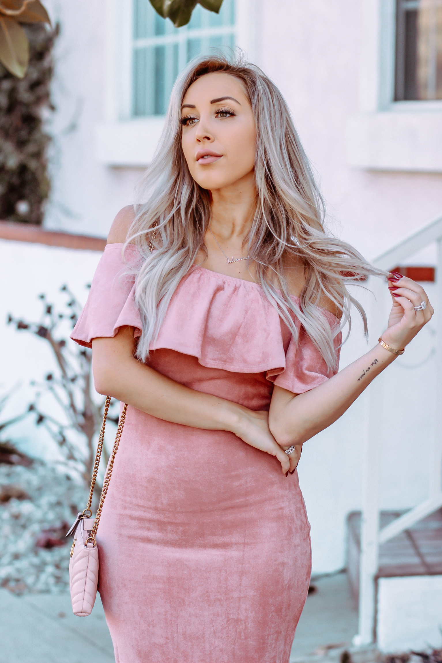 Pink Suede | Pink Gucci Bag | Rose Gold Preset by Hayley Larue | Lightroom Presets | Blondie in the City by Hayley Larue