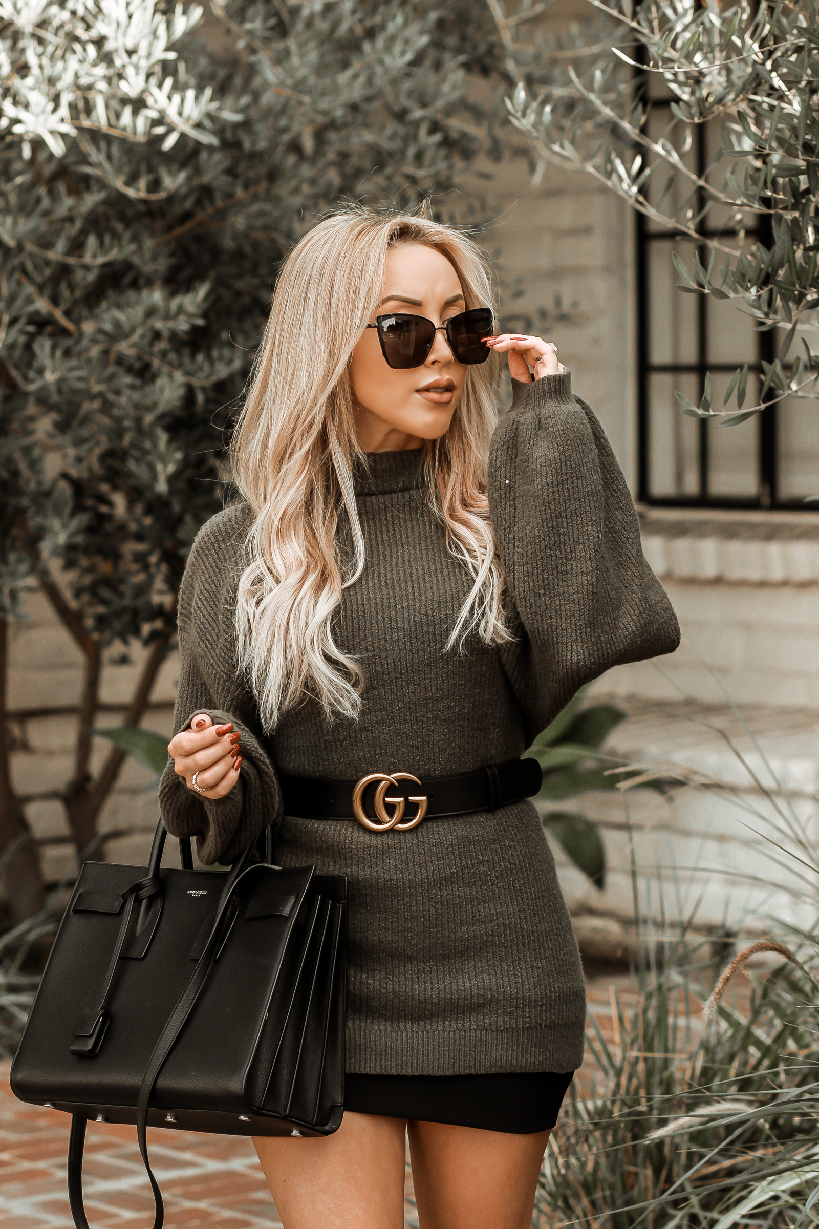 Gucci Belt Styling | Oversized Sweater | Fall Fashion | Holiday Style | Blondie in the City by Hayley Larue