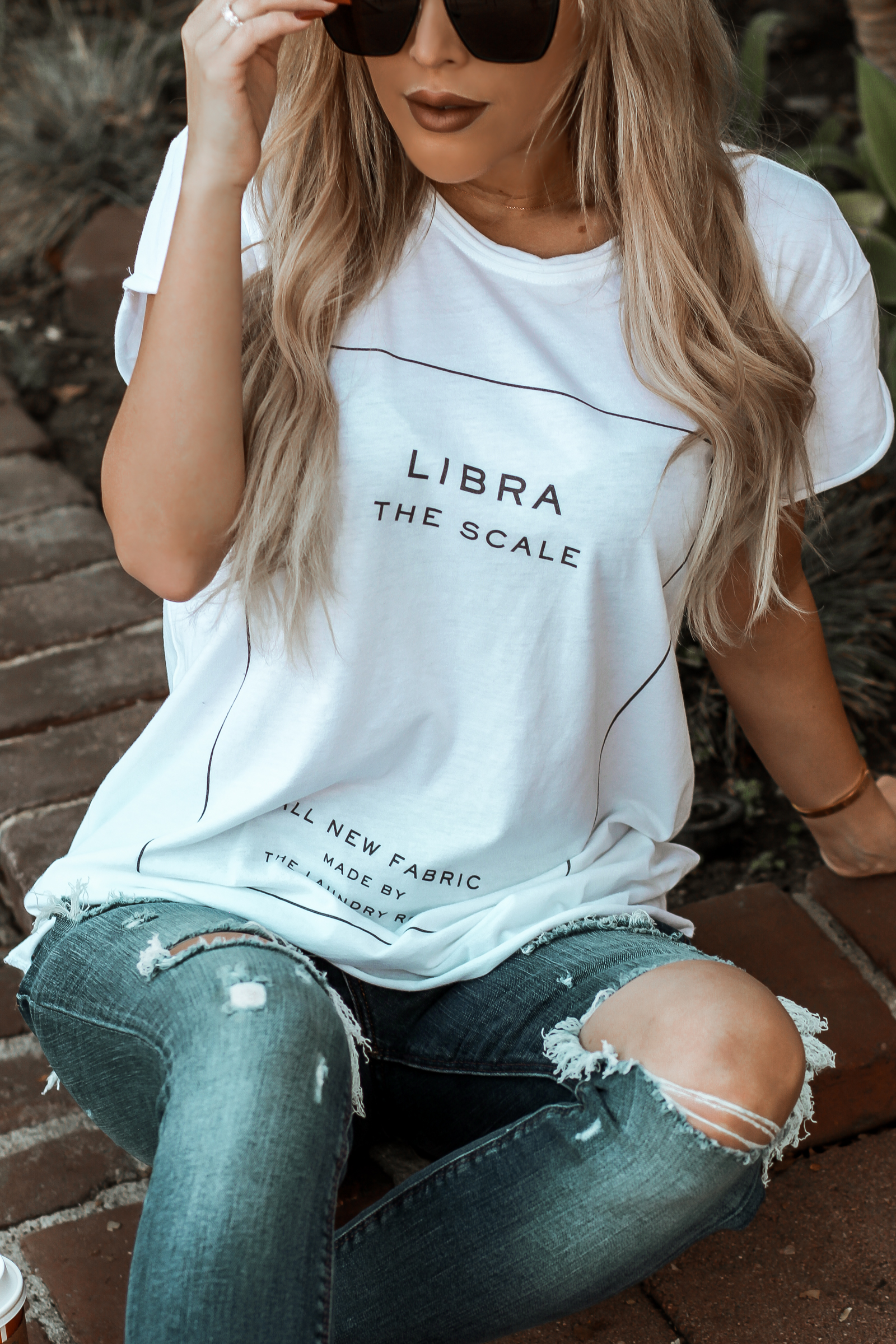 Libra Zodiac Tee | Street Style | Jeans & a Tee | Blondie in the City by Hayley Larue